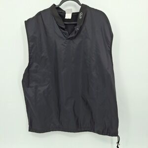 Vintage Rawlings Vest Sleeveless Men's Black 1/4 Button Baseball Windbreaker XL